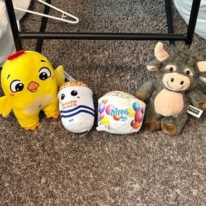 Plush Collection - Yellow Chick, Brown Bull, and More